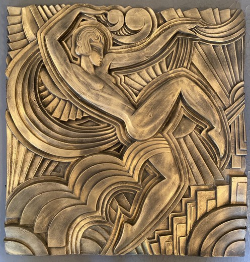 Antique bas-relief of a nude dancer