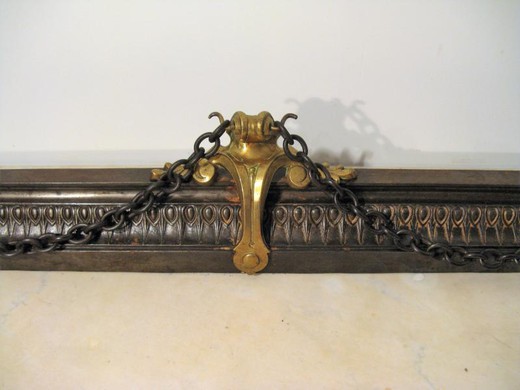 Antique winged lions fireplace fender