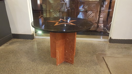антикварный кофейный столик звезда из мрамора