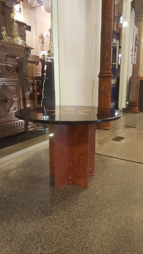 винтажный кофейный столик из мрамора звезда