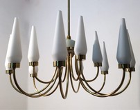 Antique arredoluce chandelier 12 spotlights