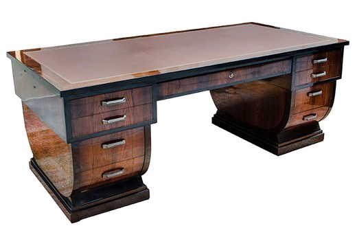 старинный письменный стол арт-деко из дерева