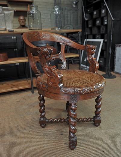 antique oak armchair