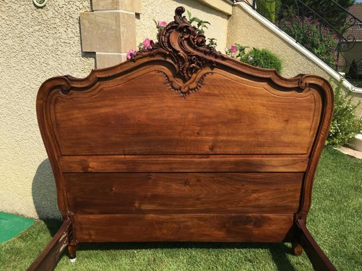 Antique Louis XV style bed and night stand