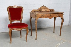 Antique bureau with chair louis XV