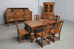 Antique carved dining room set