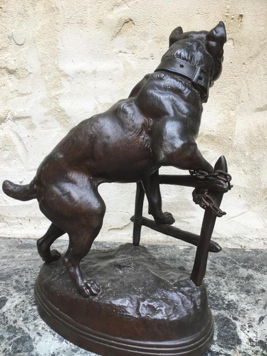 Антикварные парные скульптуры "Охотничьи собаки"