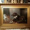 Антикварная картина «Собака с кошками»