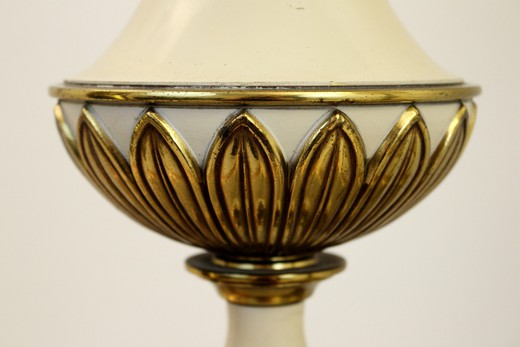 Винтажные парные лампы из бронзы с абажуром