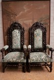 Antique pair Renaissance armchairs