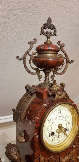 Антикварные часы и парные канделябры Людовик XVI