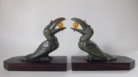 Antique bookends "Toucans"