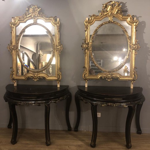 Antique pair mirror Napoleon III