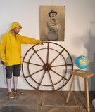 Antique ship steering wheel