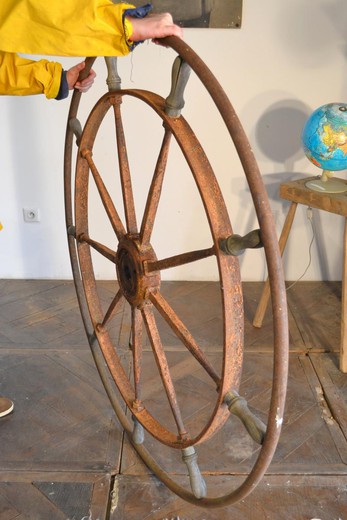 Antique ship steering wheel