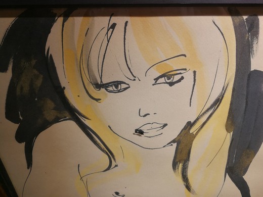 Винтажный рисунок «Блондинка»