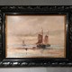 Antique painting "Sailboats"