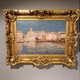 Antique painting "View of the city from the sea"