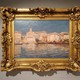 Antique painting "View of the city from the sea"