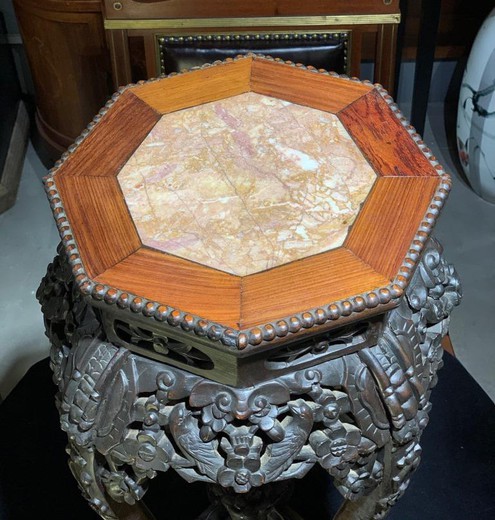 Antique pedestal console