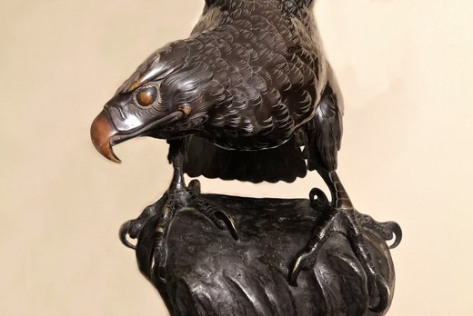 Antique sculpture "Eagle on the rock"
