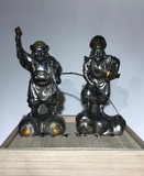 Antique sculptural composition "Ebisu and Daikoku"