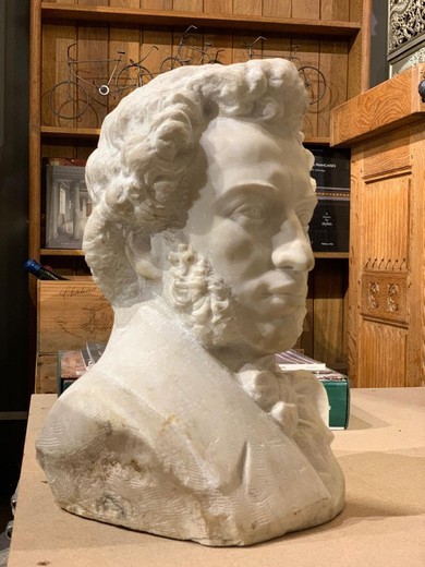 antique marble sculpture "Alexander Pushkin"