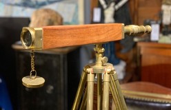 Antique telescope on tripod