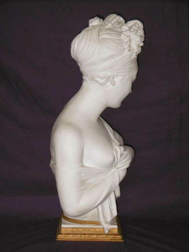 старинная скульптура мадам рекамье из бисквита с бронзой 19 век купить в москве