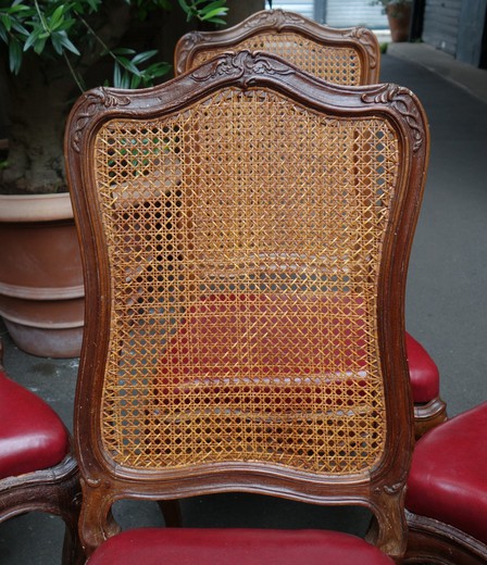 антикварные стулья, набор антикварных стульев, сет из десяти старинных стульев, сет из 10 винтажных стульев, стулья в стиле рококо