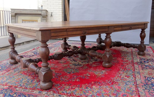антикварный стол, стол из дуба, стол с ящиками, стол в стиле регентства, стол в стиле Людовика, французский стол, антикварная мебель из европы