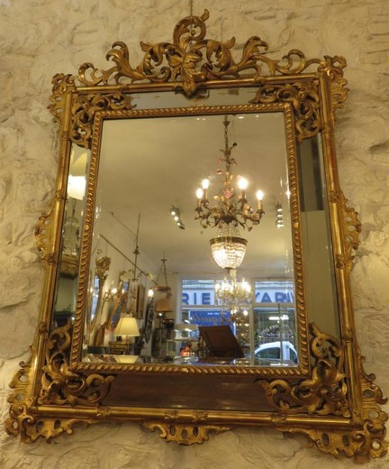 антикварные зеркала, французские зеркала, зеркало в стиле рококо, предметы декора и интерьера, антикварное зеркало, старинное зеркало, зеркало из дерева, зеркало из дерева с позолотой