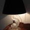 Antique frosted crystal dolphin table lamp