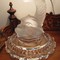 Antique frosted crystal dolphin table lamp