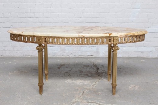 старинный кофейный столик в стиле людовик 16 из золоченой бронзы