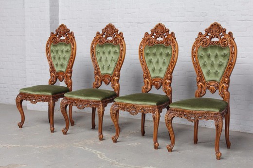антикварные стулья в стиле рококо из ореха