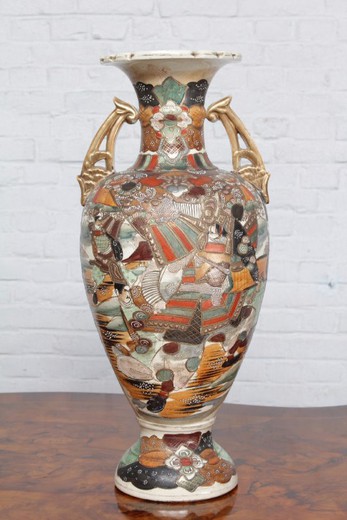 винтажные парные вазы сацума из керамики япония восточный стиль