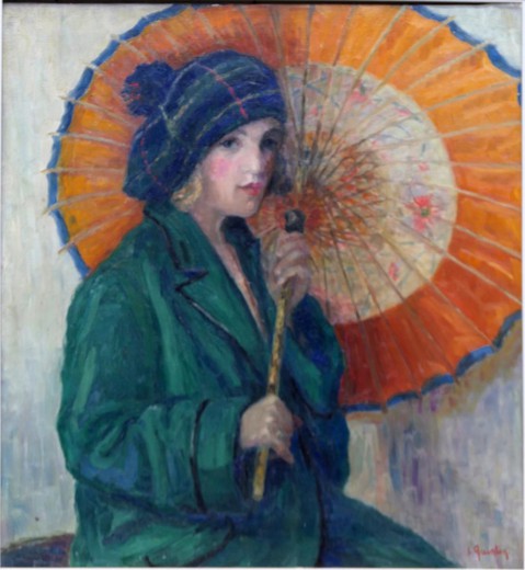 Painting "Girl with the umbrella"