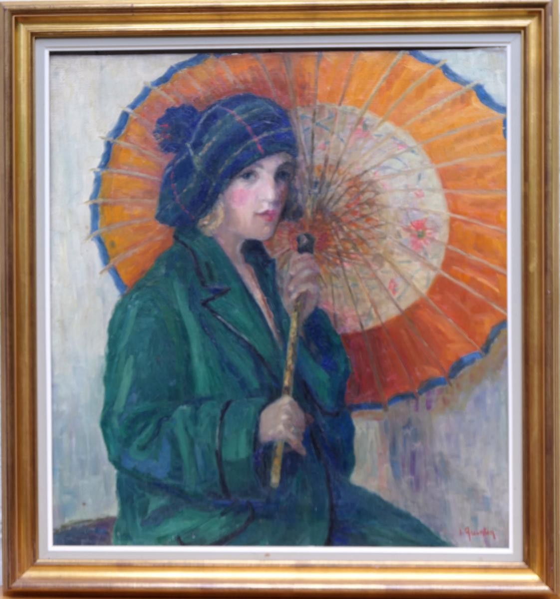 Painting "Girl with the umbrella"