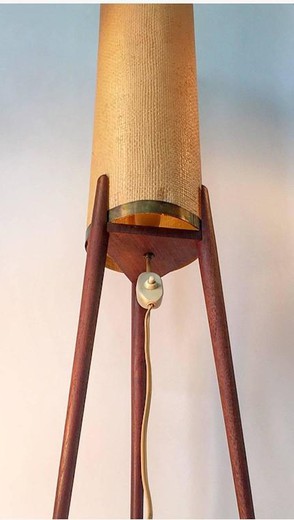 Amazing Danish Mid-Century Teak Tripod Floor Lamp