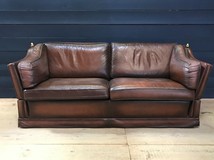 Leather sofa in English style