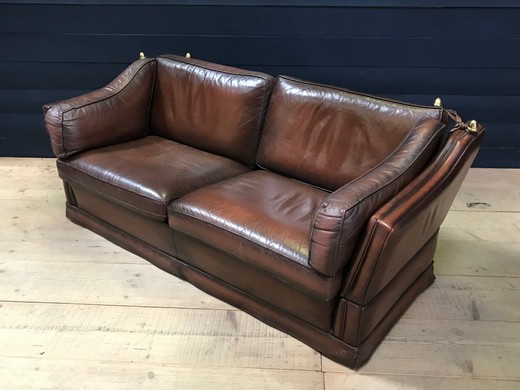 Leather sofa in English style