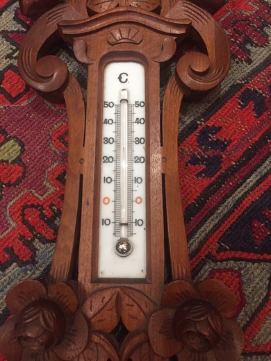 Антикварный барометр-термометр