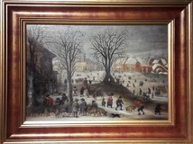 Antique painting "Flemish landscape"