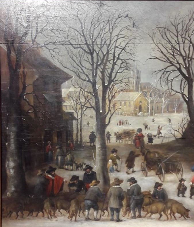 Antique painting "Flemish landscape"