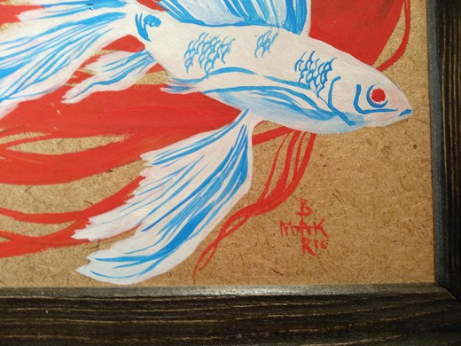 Картина «Горизонтальный сон о белой рыбе»