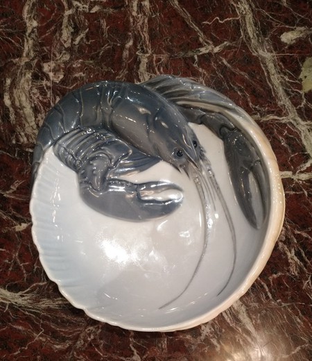 Antique plate with lobster