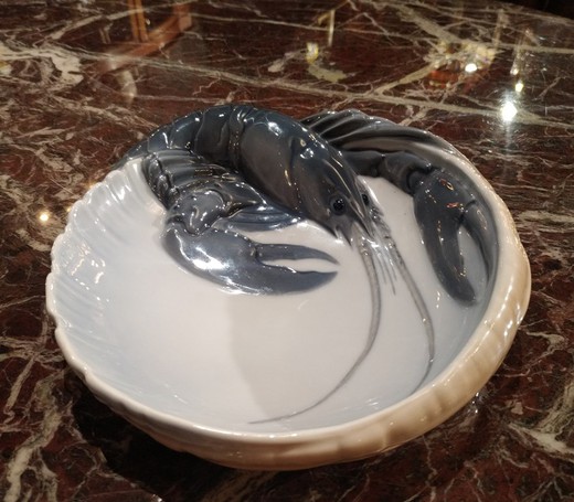 Antique plate with lobster