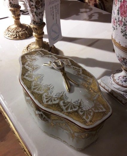 Antique porcelain casket