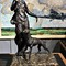 Antique sculpture "Girl with a dog"